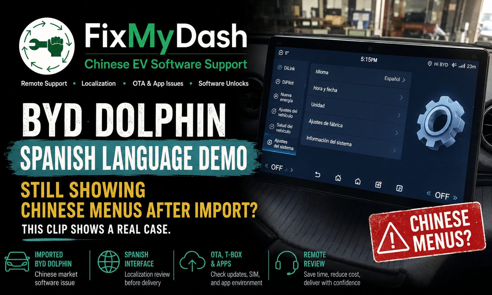 Démo en espagnol de BYD Dolphin pour les véhicules électriques importés